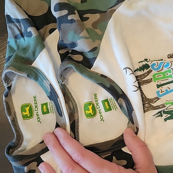 Set of 2 Matching Camo My First Season John Deere Onesies - Picture 7 of 8